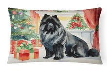 Load image into Gallery viewer, Black Chow Chow Christmas Fabric Decorative Pillow