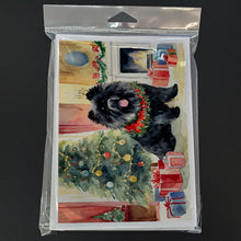 Load image into Gallery viewer, Black Chow Chow Christmas Greeting Cards -  Blank Note Cards – 8-Pack of Artist-Designed Cards with Envelopes
