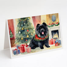 Load image into Gallery viewer, Black Chow Chow Christmas Greeting Cards -  Blank Note Cards – 8-Pack of Artist-Designed Cards with Envelopes