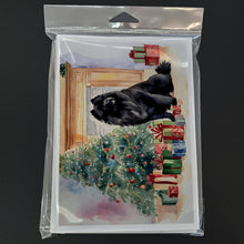Load image into Gallery viewer, Black Chow Chow Christmas Greeting Cards -  Blank Note Cards – 8-Pack of Artist-Designed Cards with Envelopes