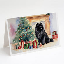 Load image into Gallery viewer, Black Chow Chow Christmas Greeting Cards -  Blank Note Cards – 8-Pack of Artist-Designed Cards with Envelopes