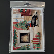 Load image into Gallery viewer, Black and Tan Dachshund Christmas Greeting Cards -  Blank Note Cards – 8-Pack of Artist-Designed Cards with Envelopes