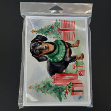 Load image into Gallery viewer, Black and Tan Dachshund Christmas Greeting Cards -  Blank Note Cards – 8-Pack of Artist-Designed Cards with Envelopes