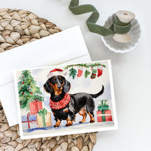 Load image into Gallery viewer, Black and Tan Dachshund Christmas Greeting Cards -  Blank Note Cards – 8-Pack of Artist-Designed Cards with Envelopes