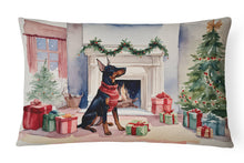 Load image into Gallery viewer, Doberman Pinscher Christmas Fabric Decorative Pillow