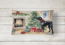 Load image into Gallery viewer, Black Labrador Christmas Fabric Decorative Pillow