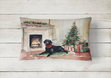 Load image into Gallery viewer, Black Labrador Christmas Fabric Decorative Pillow