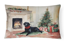 Load image into Gallery viewer, Black Labrador Christmas Fabric Decorative Pillow
