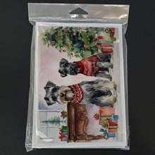 Load image into Gallery viewer, Schnauzer Christmas Greeting Cards -  Blank Note Cards – 8-Pack of Artist-Designed Cards with Envelopes