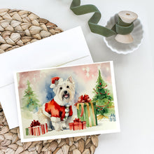 Load image into Gallery viewer, Westie Christmas Greeting Cards -  Blank Note Cards – 8-Pack of Artist-Designed Cards with Envelopes