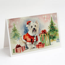 Load image into Gallery viewer, Westie Christmas Greeting Cards -  Blank Note Cards – 8-Pack of Artist-Designed Cards with Envelopes