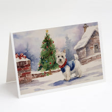Load image into Gallery viewer, Westie Christmas Greeting Cards -  Blank Note Cards – 8-Pack of Artist-Designed Cards with Envelopes