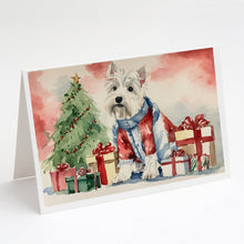 Load image into Gallery viewer, Westie Christmas Greeting Cards -  Blank Note Cards – 8-Pack of Artist-Designed Cards with Envelopes