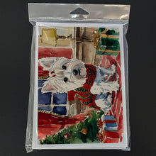 Load image into Gallery viewer, Westie Christmas Greeting Cards -  Blank Note Cards – 8-Pack of Artist-Designed Cards with Envelopes