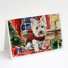 Load image into Gallery viewer, Westie Christmas Greeting Cards -  Blank Note Cards – 8-Pack of Artist-Designed Cards with Envelopes