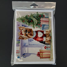 Load image into Gallery viewer, Yorkie Christmas Greeting Cards -  Blank Note Cards – 8-Pack of Artist-Designed Cards with Envelopes