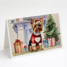 Load image into Gallery viewer, Yorkie Christmas Greeting Cards -  Blank Note Cards – 8-Pack of Artist-Designed Cards with Envelopes