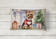 Load image into Gallery viewer, Yorkie Christmas Fabric Decorative Pillow