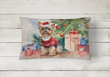 Load image into Gallery viewer, Yorkie Christmas Fabric Decorative Pillow