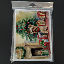Load image into Gallery viewer, Yorkie Christmas Greeting Cards -  Blank Note Cards – 8-Pack of Artist-Designed Cards with Envelopes
