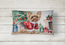 Load image into Gallery viewer, Yorkie Christmas Fabric Decorative Pillow