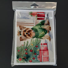 Load image into Gallery viewer, Yorkie Christmas Greeting Cards -  Blank Note Cards – 8-Pack of Artist-Designed Cards with Envelopes