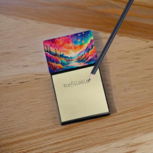 Load image into Gallery viewer, Amaranths in Color Sticky Note Holder- Refiilable Desk Accessory Note Pad