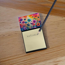 Load image into Gallery viewer, Anemones in Color Sticky Note Holder- Refiilable Desk Accessory Note Pad