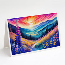 Load image into Gallery viewer, Annual Larkspur in Color Greeting Cards -  Blank Note Cards – 8-Pack of Artist-Designed Cards with Envelopes