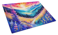 Load image into Gallery viewer, Annual Larkspur in Color Glass Cutting Boards – Durable, Decorative Kitchen Art Large