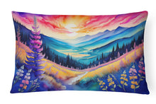 Load image into Gallery viewer, Annual Larkspur in Color Fabric Decorative Pillow