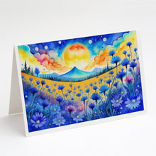 Load image into Gallery viewer, Blue Cornflowers in Color Greeting Cards -  Blank Note Cards – 8-Pack of Artist-Designed Cards with Envelopes