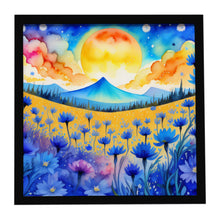 Load image into Gallery viewer, Blue Cornflowers in Color Framed Metal Print