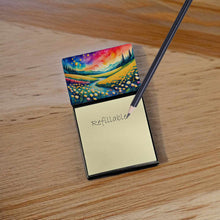 Load image into Gallery viewer, Buttercups in Color Sticky Note Holder- Refiilable Desk Accessory Note Pad