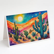 Load image into Gallery viewer, Cactus in Color Greeting Cards -  Blank Note Cards – 8-Pack of Artist-Designed Cards with Envelopes
