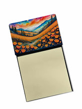 Load image into Gallery viewer, California Poppies in Color Sticky Note Holder- Refiilable Desk Accessory Note Pad