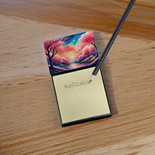 Load image into Gallery viewer, Cherry Blossom in Color Sticky Note Holder- Refiilable Desk Accessory Note Pad