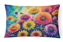 Load image into Gallery viewer, Chrysanthemums in Color Fabric Decorative Pillow