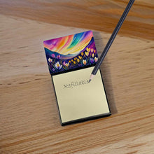 Load image into Gallery viewer, Crocus in Color Sticky Note Holder- Refiilable Desk Accessory Note Pad
