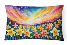 Load image into Gallery viewer, Daffodils in Color Fabric Decorative Pillow