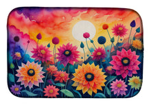 Load image into Gallery viewer, Dahlias in Color Dish Drying Mat