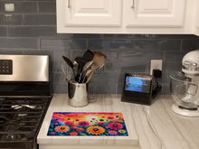 Load image into Gallery viewer, Dahlias in Color Glass Cutting Boards – Durable, Decorative Kitchen Art Large