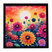 Load image into Gallery viewer, Dahlias in Color Framed Metal Print