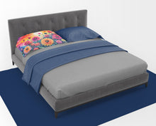 Load image into Gallery viewer, Dahlias in Color Fabric Standard Pillowcase – Artistic Decorative Front, White Back
