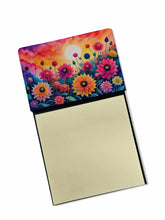 Load image into Gallery viewer, Dahlias in Color Sticky Note Holder- Refiilable Desk Accessory Note Pad