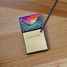 Load image into Gallery viewer, Daisies in Color Sticky Note Holder- Refiilable Desk Accessory Note Pad