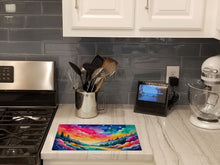 Load image into Gallery viewer, Dusty Miller in Color Glass Cutting Boards – Durable, Decorative Kitchen Art Large