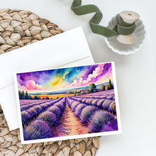 Load image into Gallery viewer, English Lavender in Color Greeting Cards -  Blank Note Cards – 8-Pack of Artist-Designed Cards with Envelopes