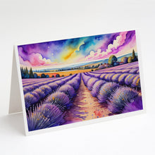 Load image into Gallery viewer, English Lavender in Color Greeting Cards -  Blank Note Cards – 8-Pack of Artist-Designed Cards with Envelopes
