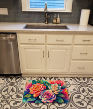 Load image into Gallery viewer, Gardenias in Color Memory Foam Kitchen Mat